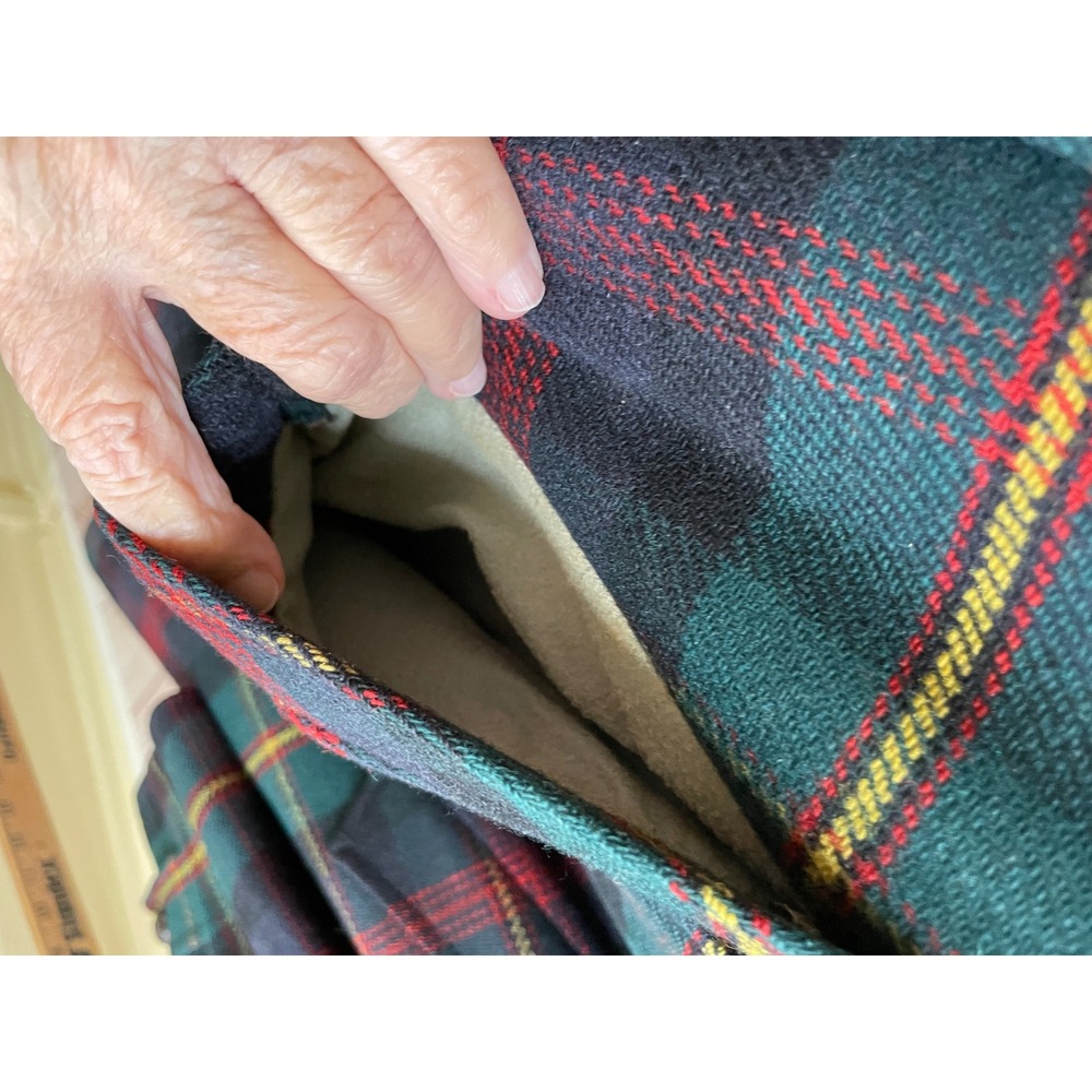 VINTAGE‎ MENS PENDLETON PLAID WOOL COAT WITH FAUX FUR COLLAR - Picture 11 of 16